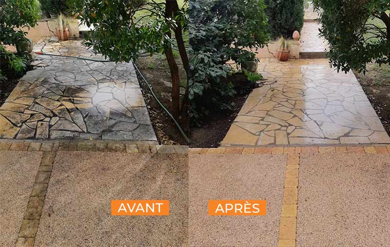 Travaux de toiture et façade : Nettoyage basse pression et le démoussage par pulvérisation de toiture biodégradable et la résine hydrofuge toiture. Travaux de couverture, réparation de toiture et de zinguerie : gouttière, bande de rive, solin. Ravalement peinture façade : Nettoyage et démoussage, peinture et imperméabilisation hydrofuge façade. Nettoyage des extérieurs : Nettoyage basse pression de vos pavés, dallages, murets, terrasse … sur Montpellier dans l’Hérault (34)